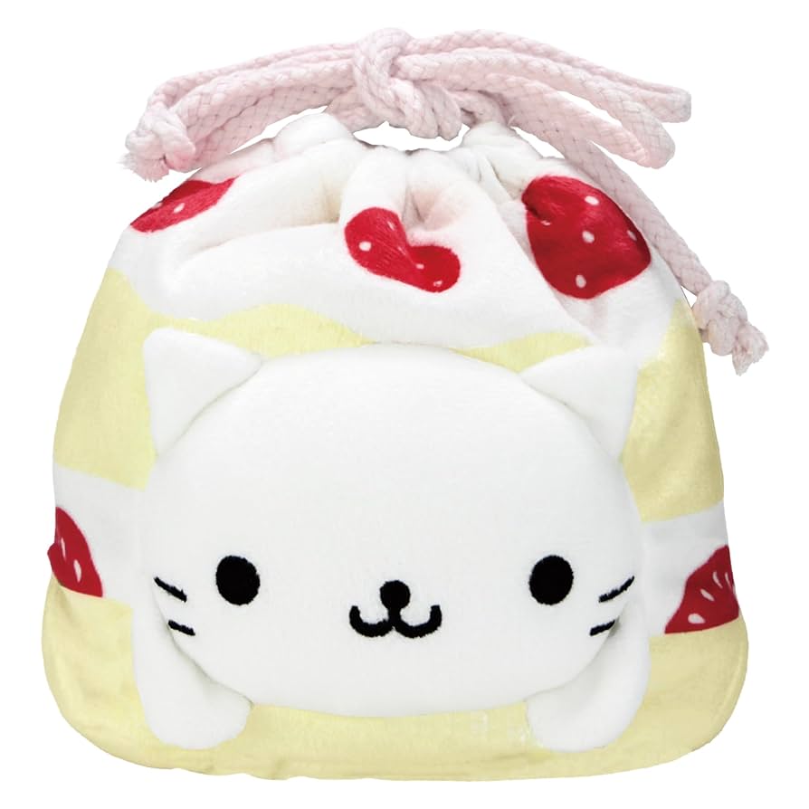 Amazon.co.jp: ツジセル ぬいぐるみフェイス巾着 にゃんにゃん